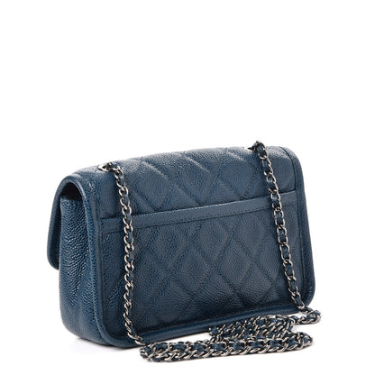 Chanel Caviar Small Natural Beauty Flap Blue 3 of 8