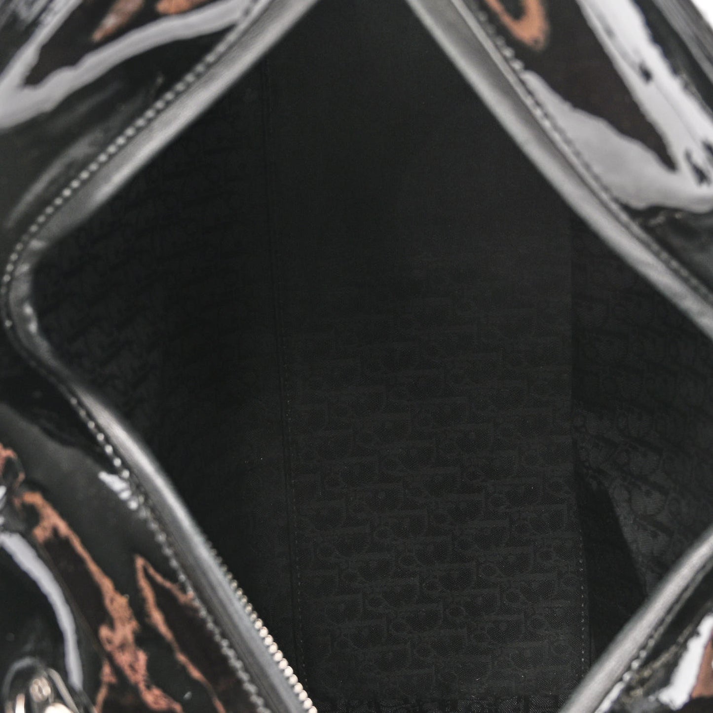 Patent Cannage Stitched Large Lady Dior Black