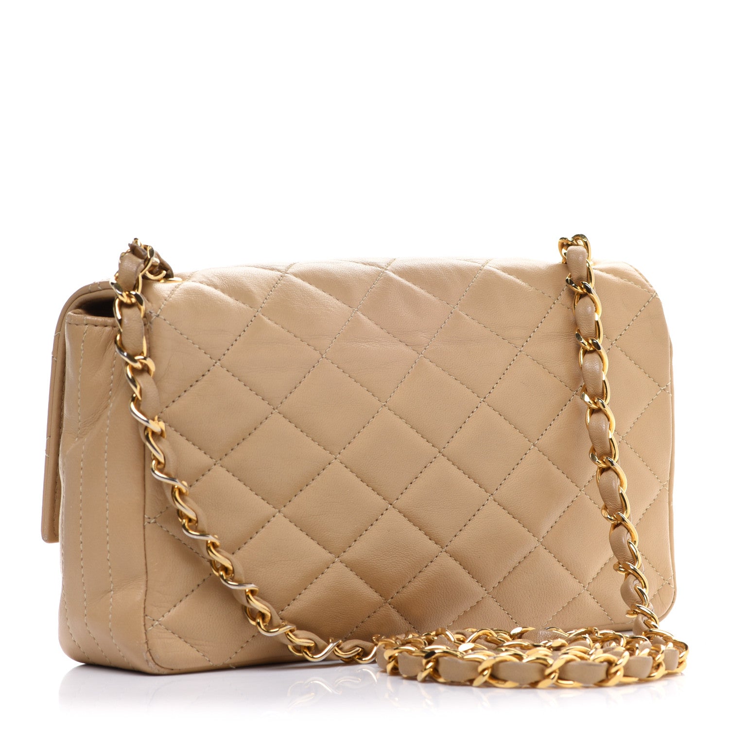 Chanel Lambskin Quilted Small Single Flap Beige 3 of 15