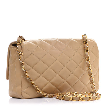 Chanel Lambskin Quilted Small Single Flap Beige 3 of 15