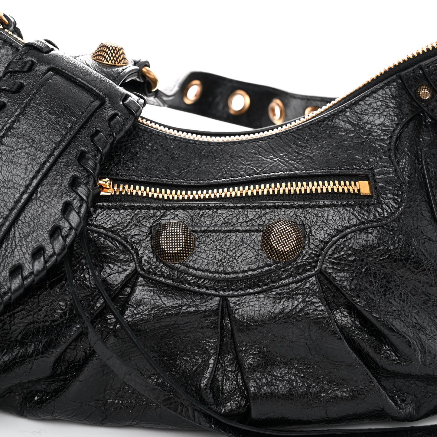 Agneau Arena Small Le Cagole Shoulder Bag Black