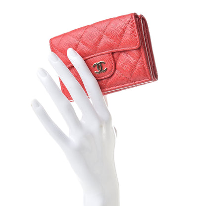 Chanel Caviar Quilted Compact Flap Wallet Red 2 of 12