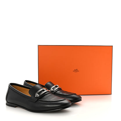 Hermes Calfskin Womens Colette Loafers 36 Black 10 of 10