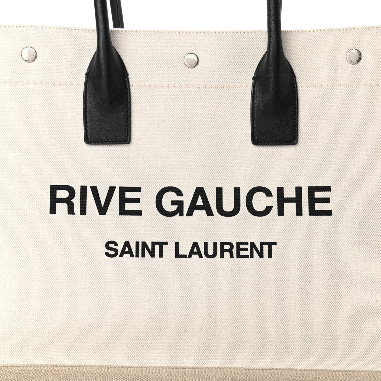 Linen Calfskin Rive Gauche Tote Optic White