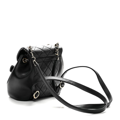 Chanel Lambskin Quilted Small Duma Drawstring Backpack Black 2 of 9