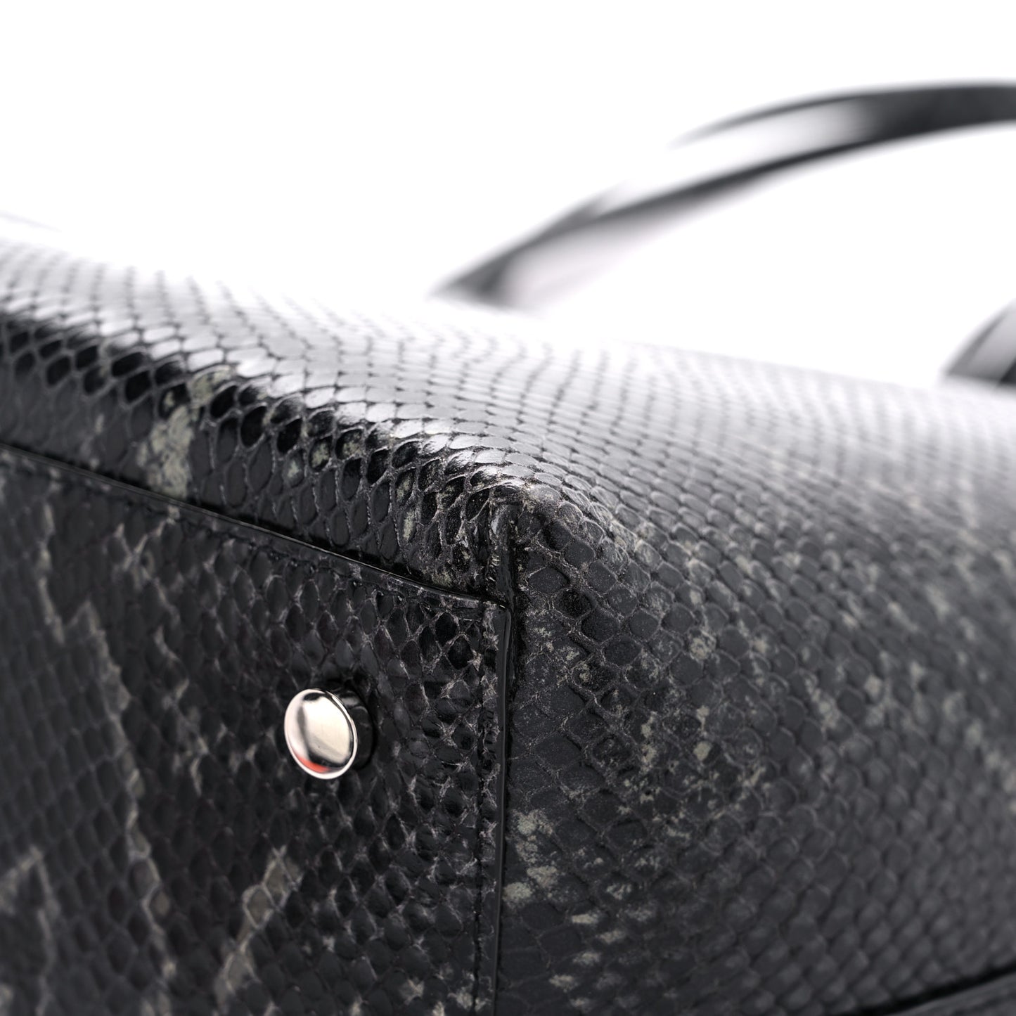 Snakeskin Embossed Calfskin JC Tote Anthracite