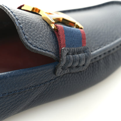 Louis Vuitton Grained Calfskin Mens Monte Carlo Car Shoe Moccasin Loafers 9 Blue 11 of 11