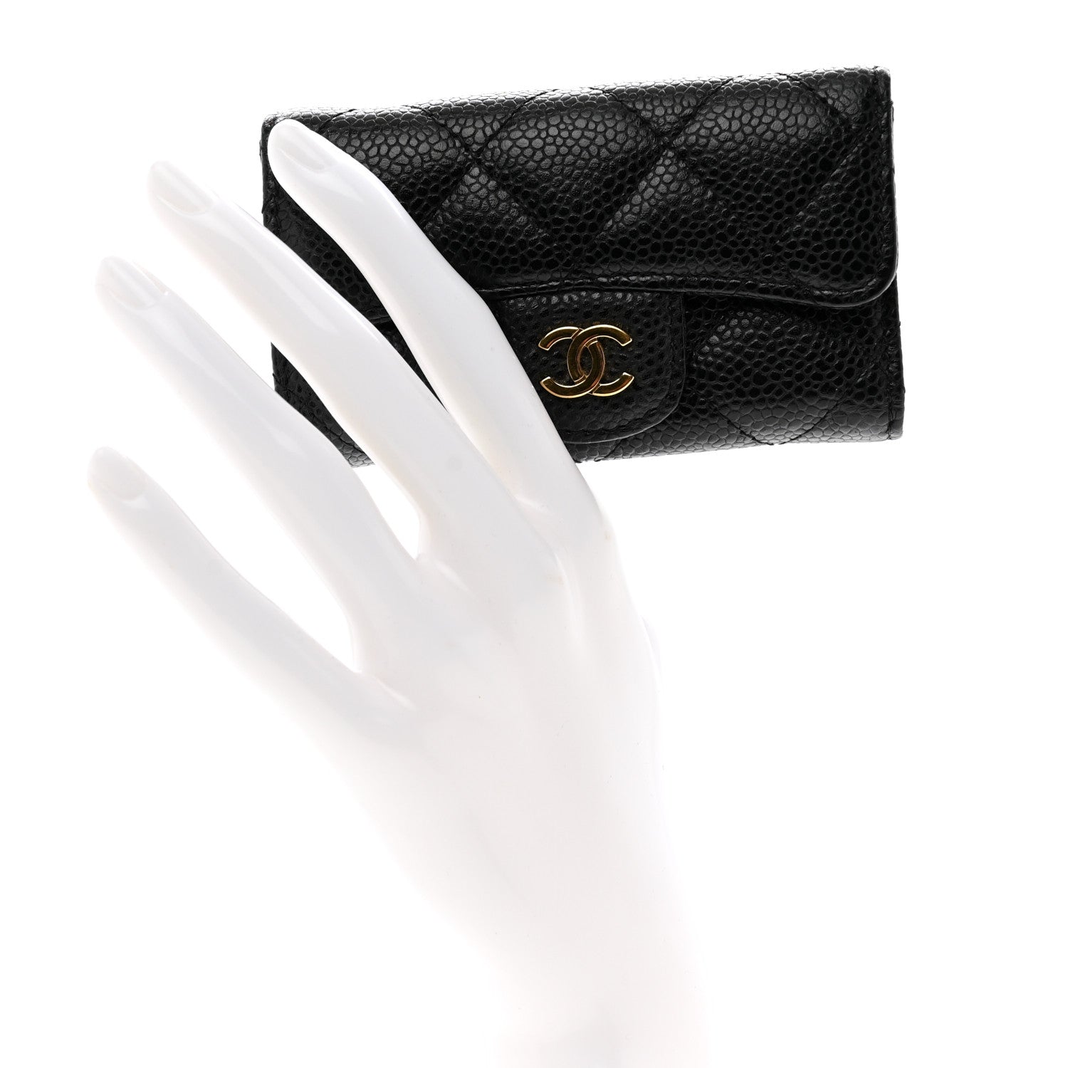 Chanel Caviar Quilted 6 Key Holder Black 2 of 8