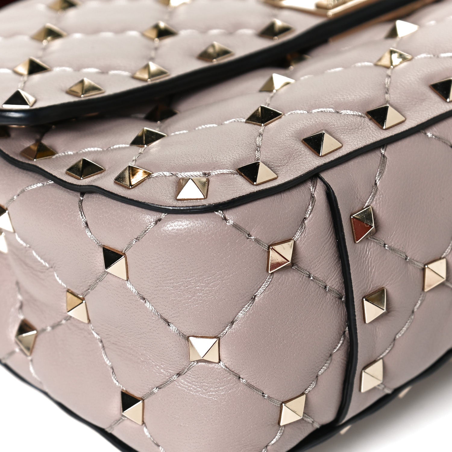 Valentino Garavani Nappa Small Rockstud Spike Shoulder Bag Poudre 10 of 11