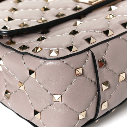 Valentino Garavani Nappa Small Rockstud Spike Shoulder Bag Poudre 10 of 11