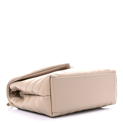 Saint Laurent Calfskin Y Quilted Monogram Small Loulou Chain Satchel Dark Beige 4 of 9