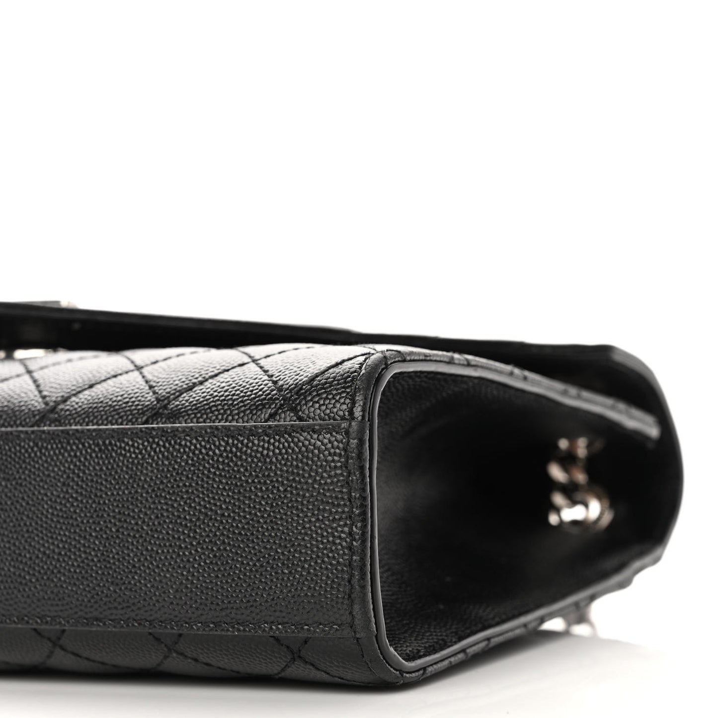 Grain De Poudre Textured Mixed Matelasse Triquilt Medium Monogram Satchel Black