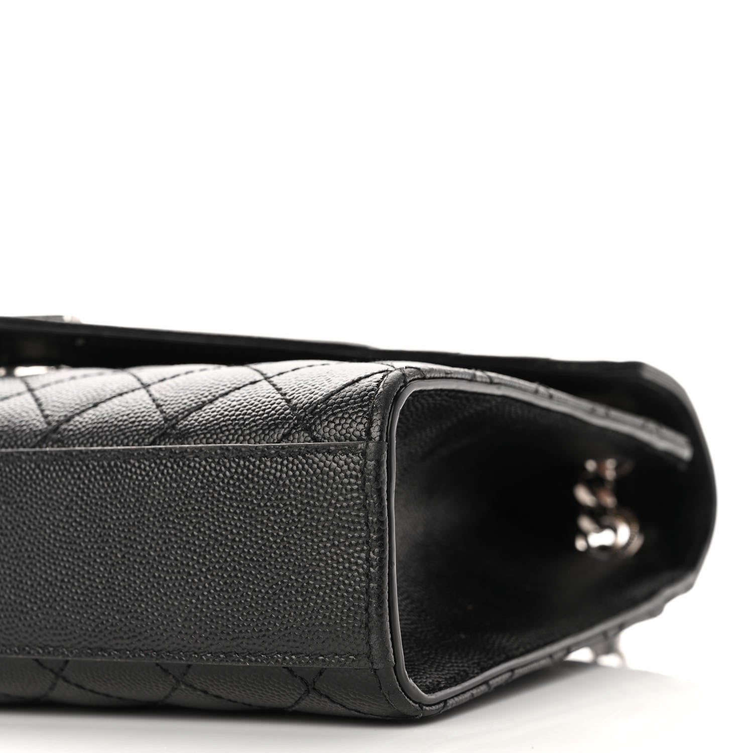 Saint Laurent Grain De Poudre Textured Mixed Matelasse Triquilt Medium Monogram Satchel Black 9 of 13