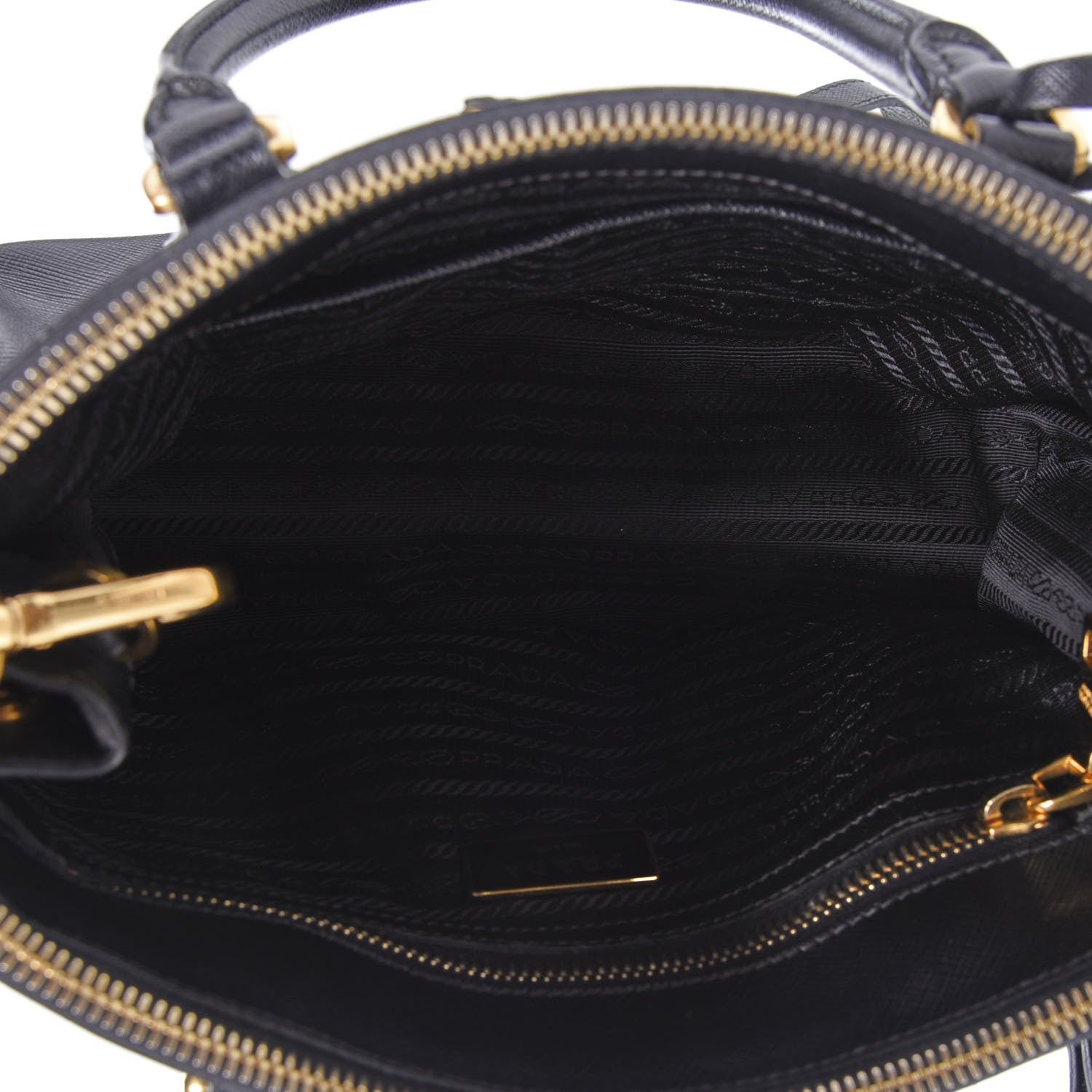 Prada Saffiano Mini Galleria Double Zip Tote Black 5 of 9