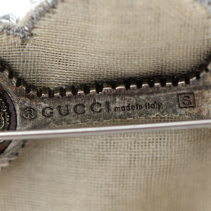 Gucci Crystal Shell Brooch Silver 4 of 4