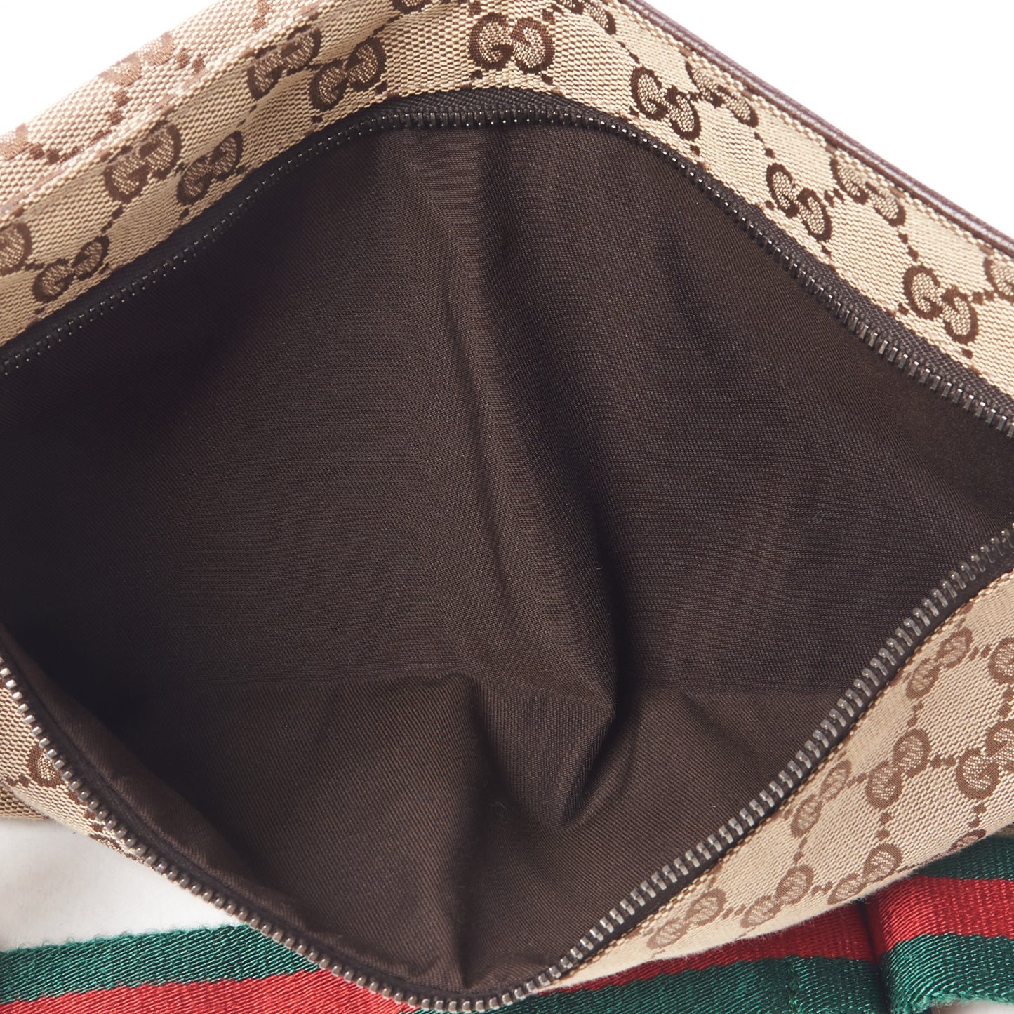 GG Monogram Double Pocket Belt Bag Dark Brown