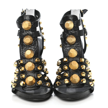 Balenciaga Agneau Lambskin Giant Gold Hardware Arena Sandals 38.5 Black 2 of 8