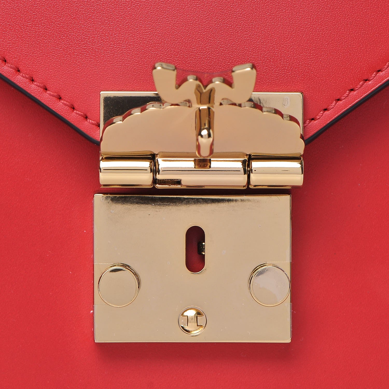 MCM Calfskin Patricia Crossbody Bag Ruby Red 9 of 16