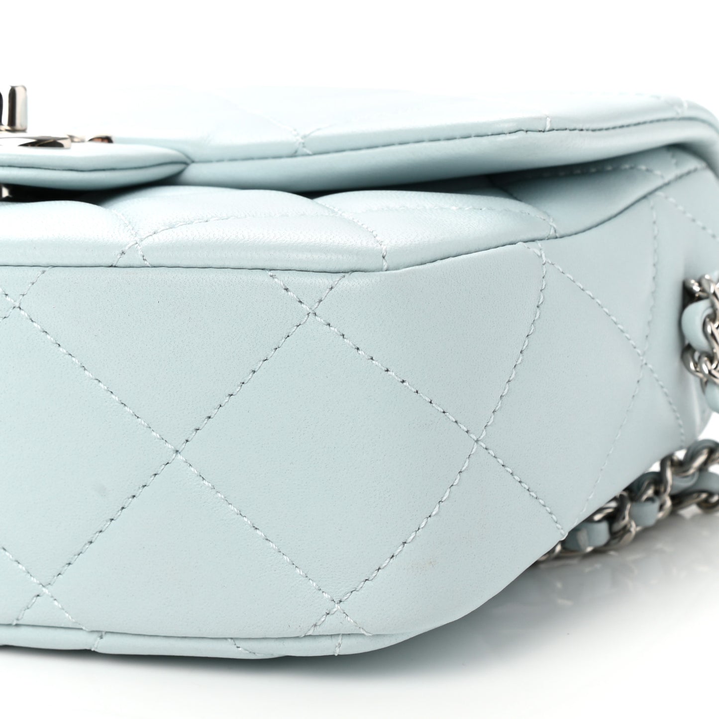 Lambskin Quilted Mini My Perfect Flap Light Blue