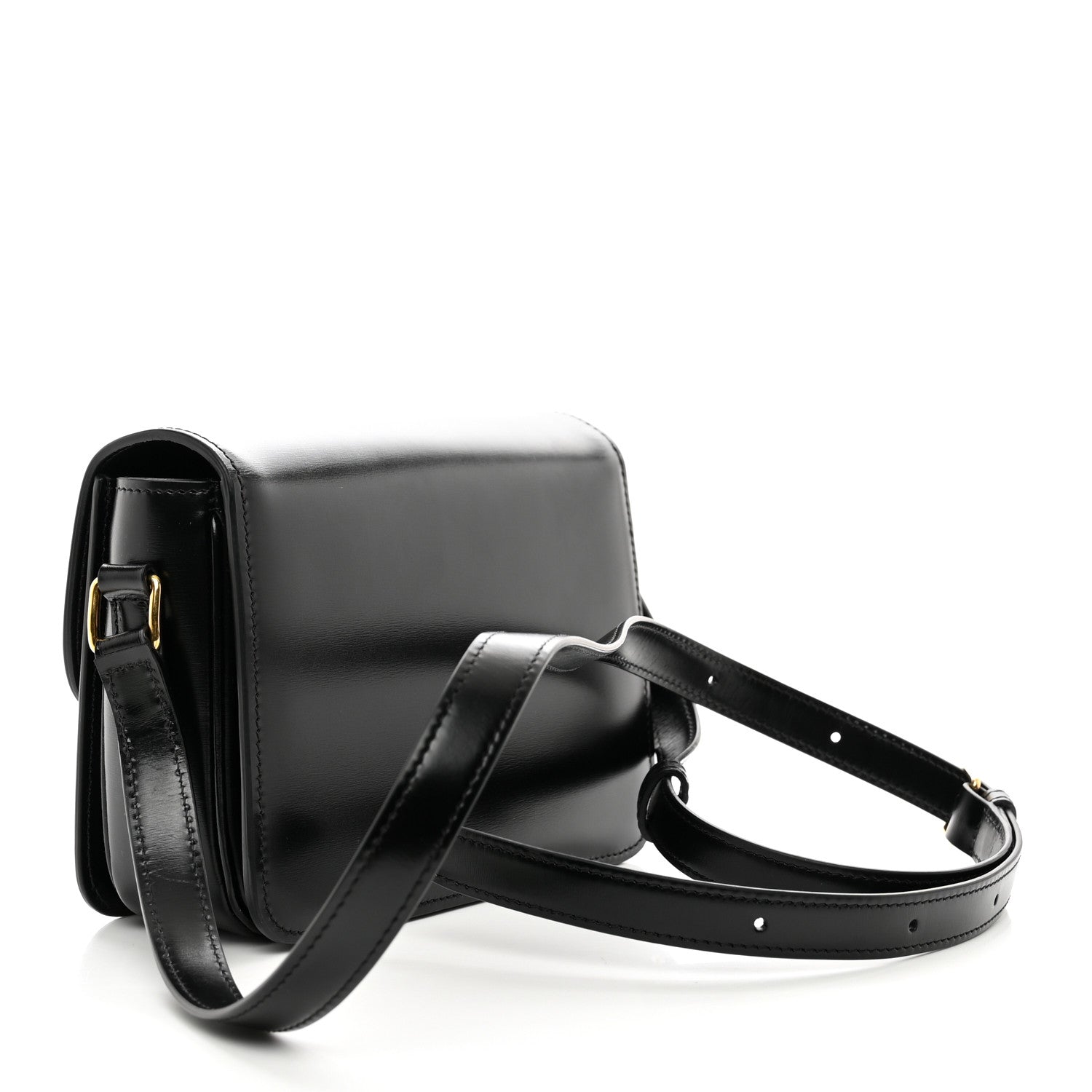 Celine Shiny Calfskin Teen Triomphe Black 3 of 10