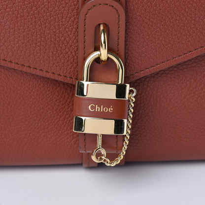 Chloe Shiny Grained Calfskin Medium Aby Day Shoulder Bag Sepia Brown 8 of 10