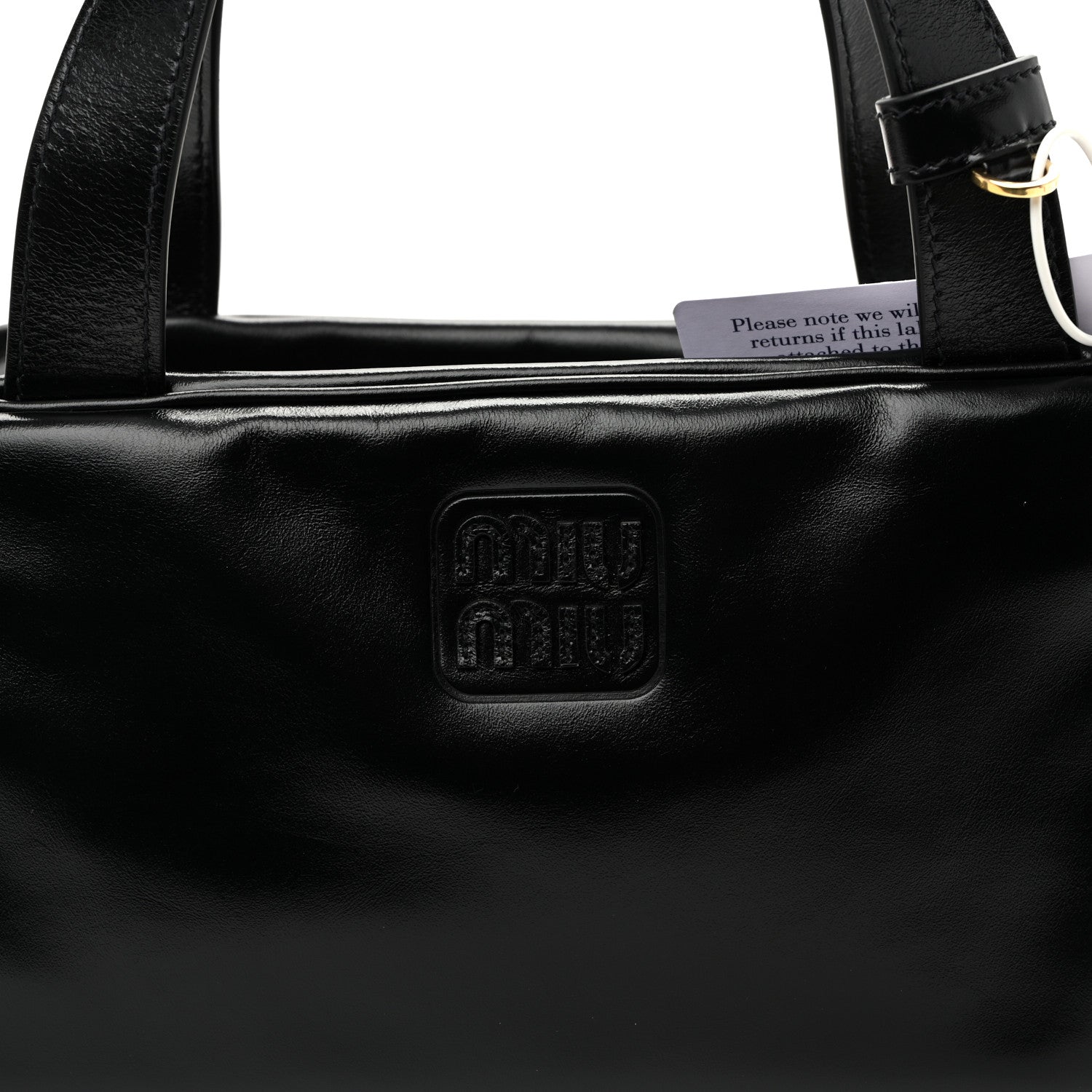 Miu Miu Vitello Lux Bauletto Top Handle Bag Black 13 of 17