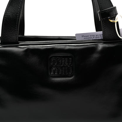 Miu Miu Vitello Lux Bauletto Top Handle Bag Black 13 of 17