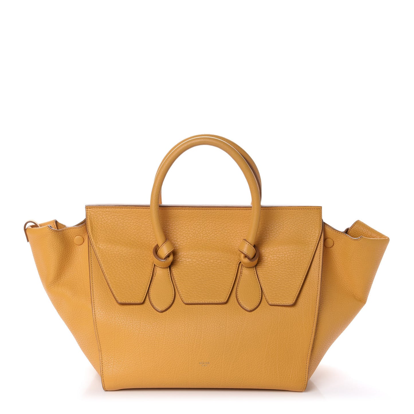 Crisped Calfskin Small Tie Knot Tote Saffron