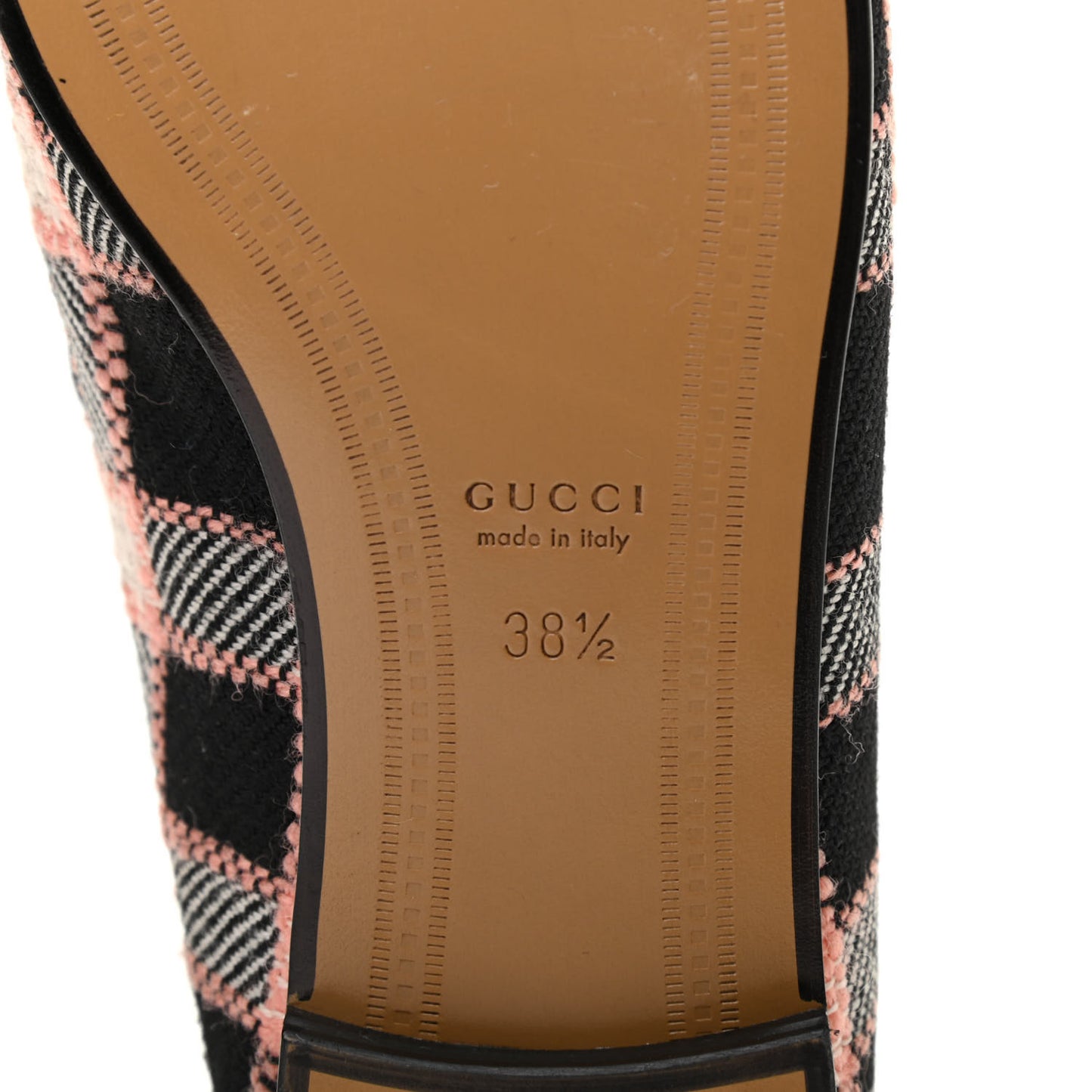 Tweed Check Horsebit Womens Jordaan Loafers 38.5 Black Pink Multicolor