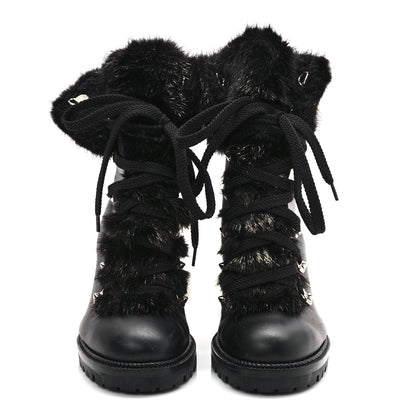 Christian Louboutin Nappa Fox Fur Fanny 70 Ankle Boots 37 Black 2 of 9