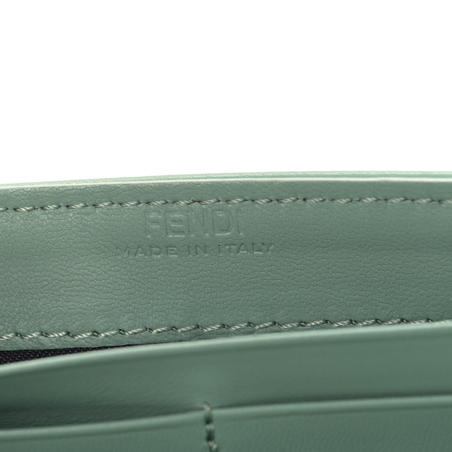 Fendi Nappa Matisse FF Embossed Continental Wallet On Chain Menta 6 of 9