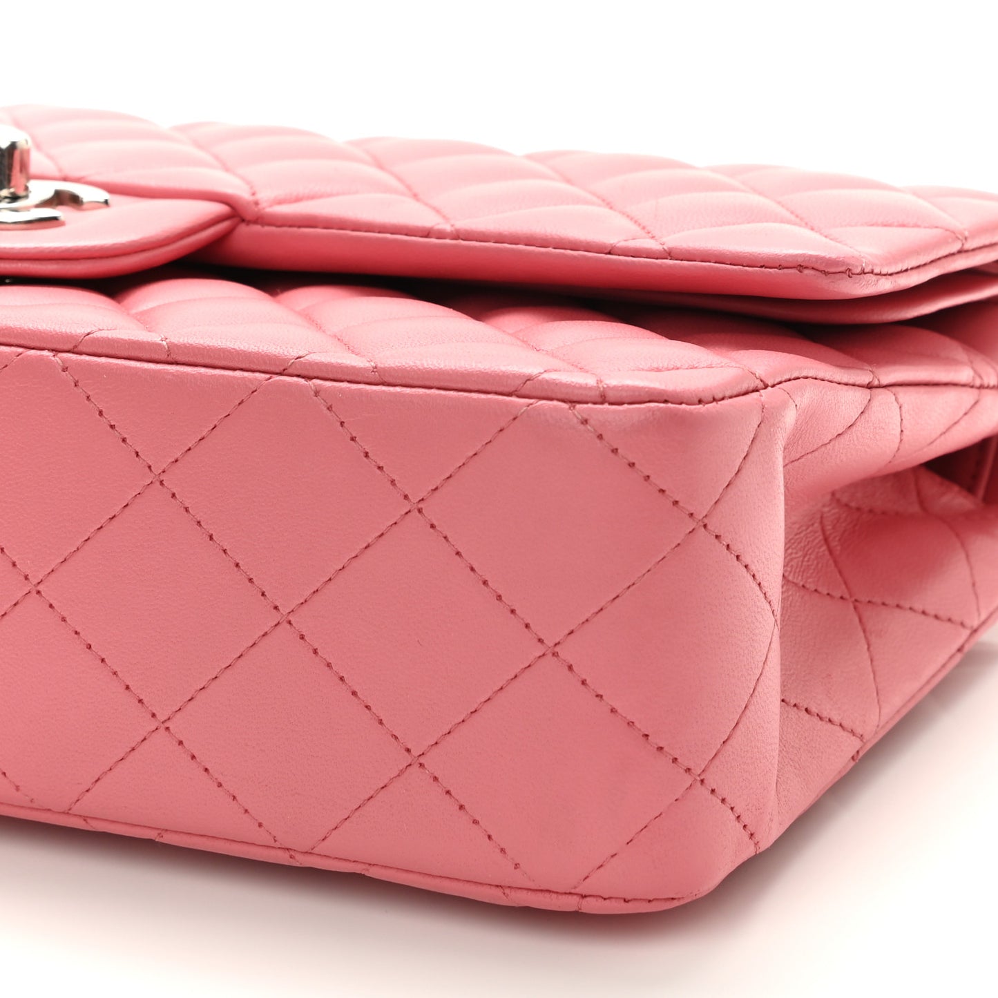 Lambskin Quilted Medium Double Flap Pink