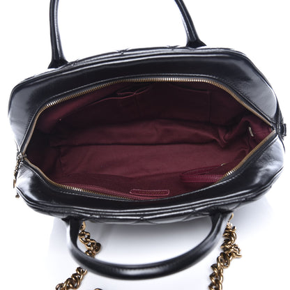 Chanel Glazed Calfskin Castle Rock Bowling Bag Black 5 of 9