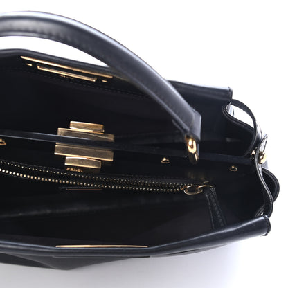 Fendi Vitello Seta Shiny Nappa Medium Peekaboo Iconic Satchel Black 4 of 4