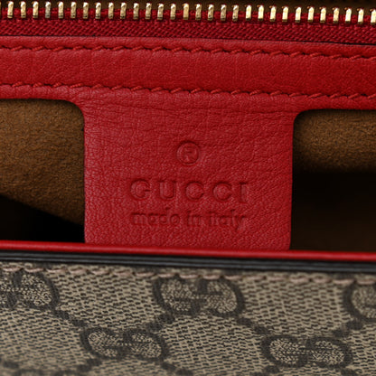 Gucci GG Supreme Monogram Calfskin Medium Padlock Shoulder Bag Beige Hibiscus Red New Rosette 6 of 10
