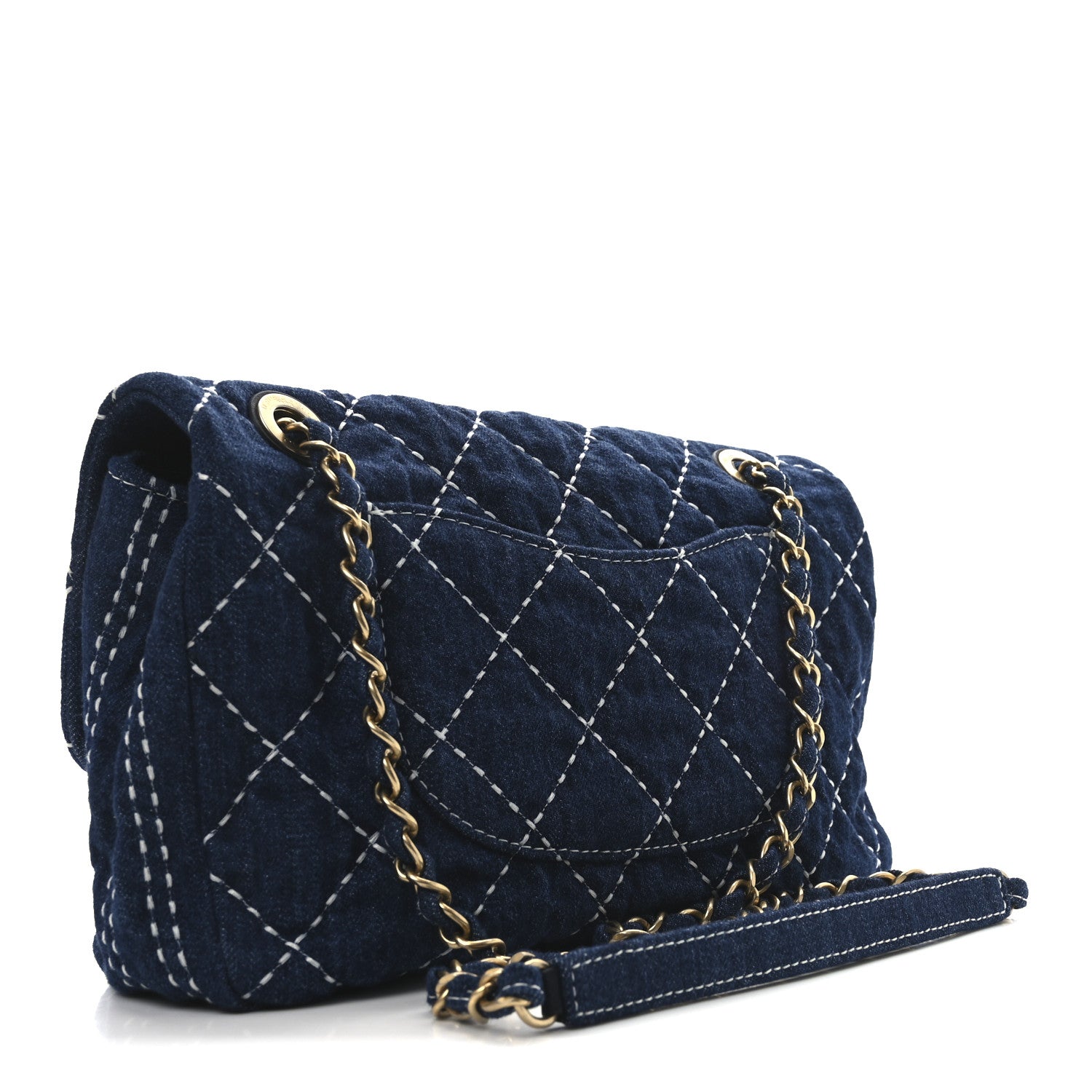 Chanel Denim Quilted Medium Denim Trip Single Flap Blue 3 of 10