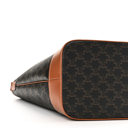 Celine Triomphe Canvas Calfskin Medium Bucket Bag Tan 10 of 11