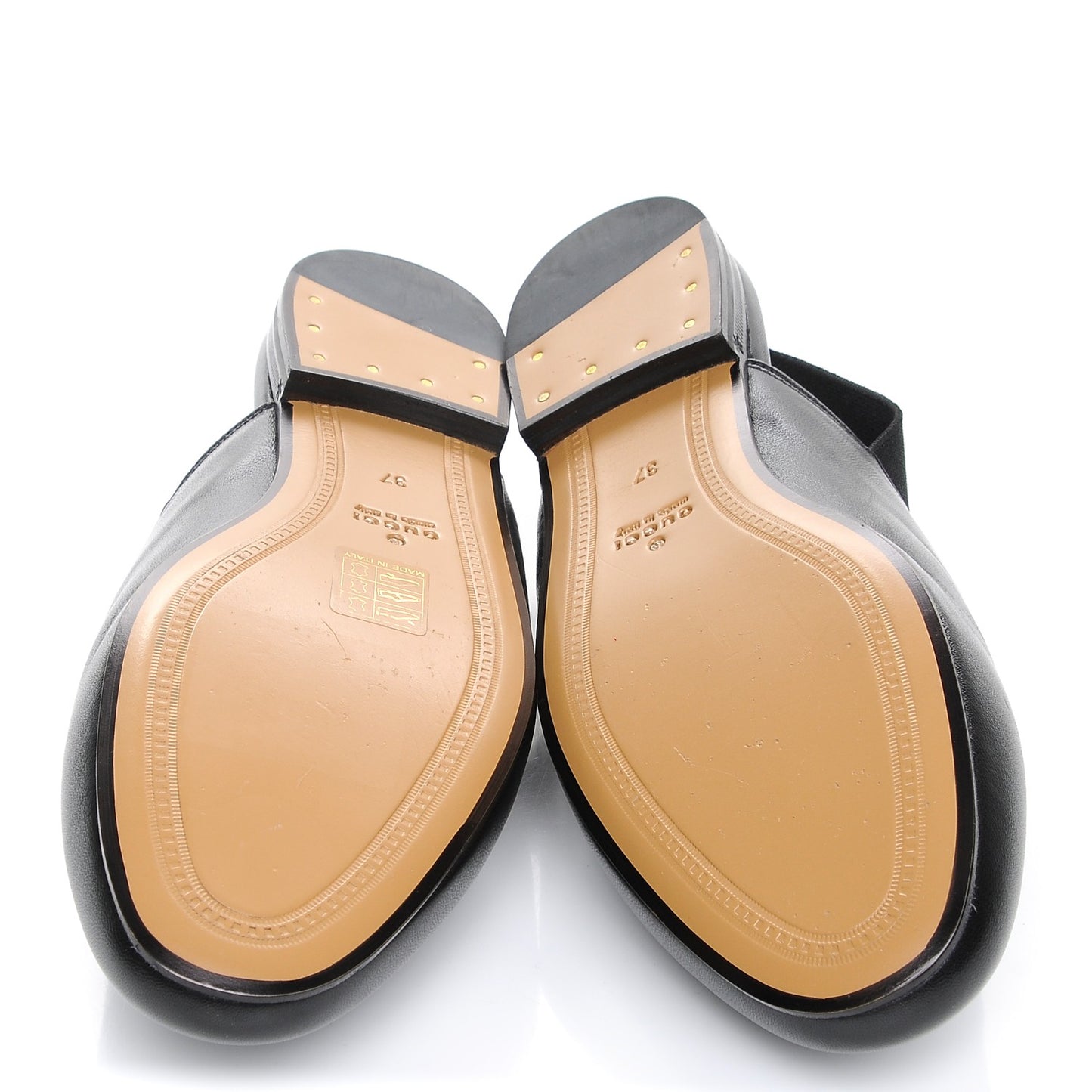 Lambskin Womens Horsebit Slingback Slippers 37 Black