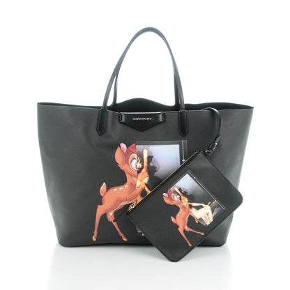 Givenchy Textured Coated Canvas Bambi Print Large Antigona Tote Black 4 of 9