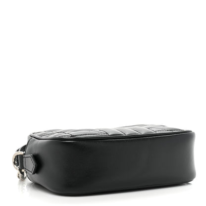 Gucci Calfskin Matelasse Aria Mini GG Marmont Chain Shoulder Bag Black 4 of 10