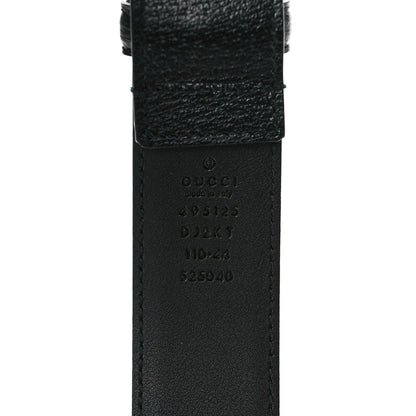 Gucci Textured Dollar Calfskin Bees And Stars Print Mens 35mm Belt 110 44 Black Gold 4 of 7