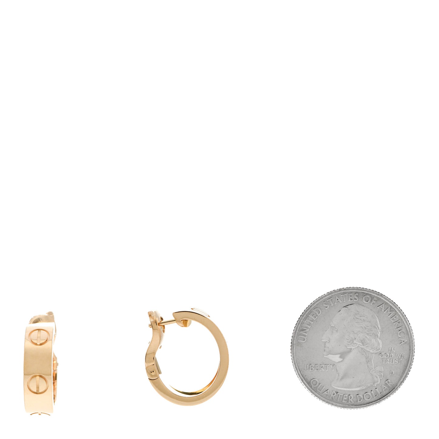 18K Yellow Gold 5.5mm LOVE French Clip Hoop Earrings
