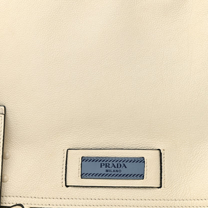 Prada Glace Calf Etiquette Flap Bianco Astra 9 of 13