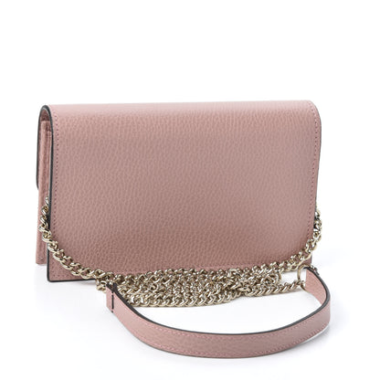 Gucci Dollar Calfskin Interlocking G Chain Wallet Soft Pink 2 of 9