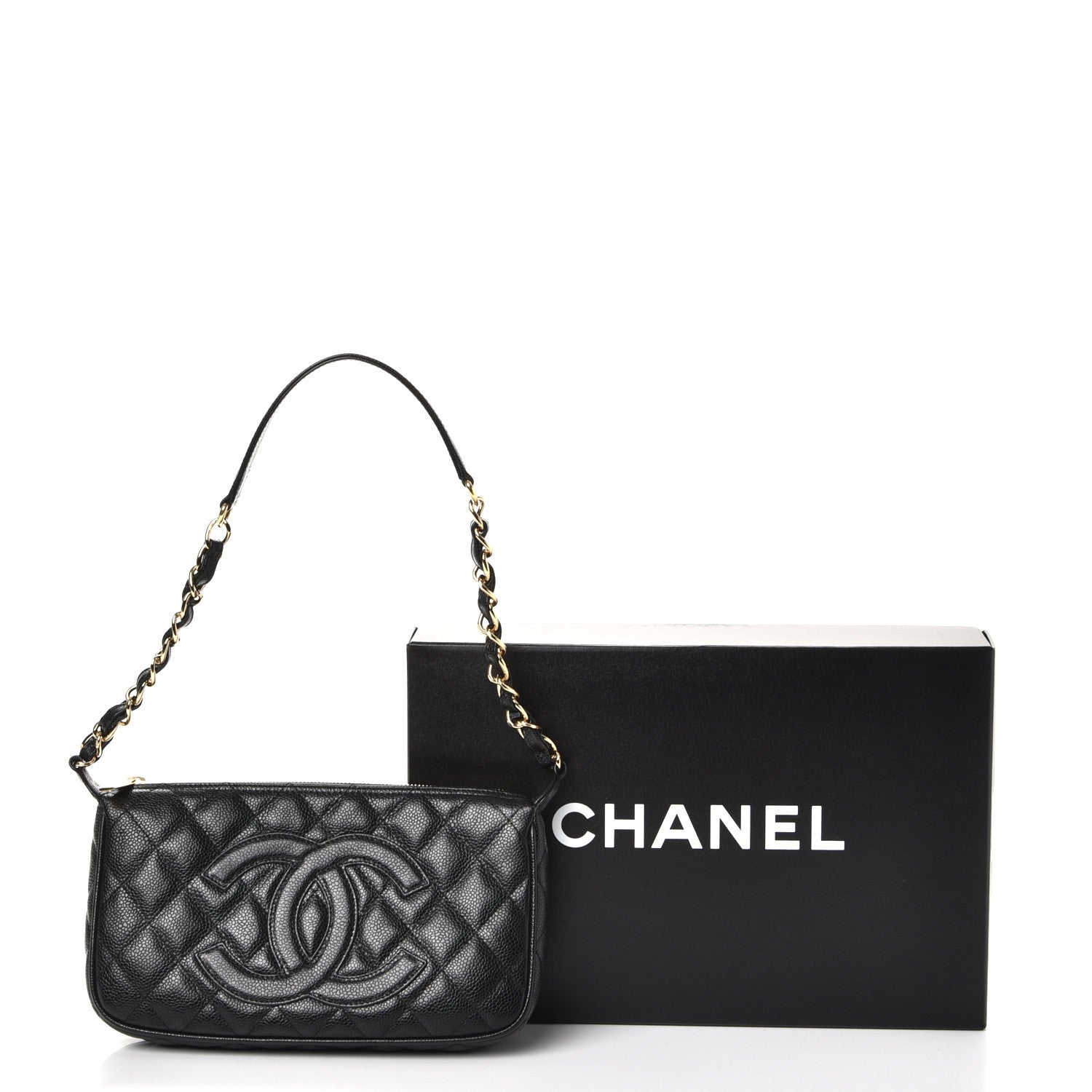 Chanel Caviar Quilted Pochette Black 8 of 8