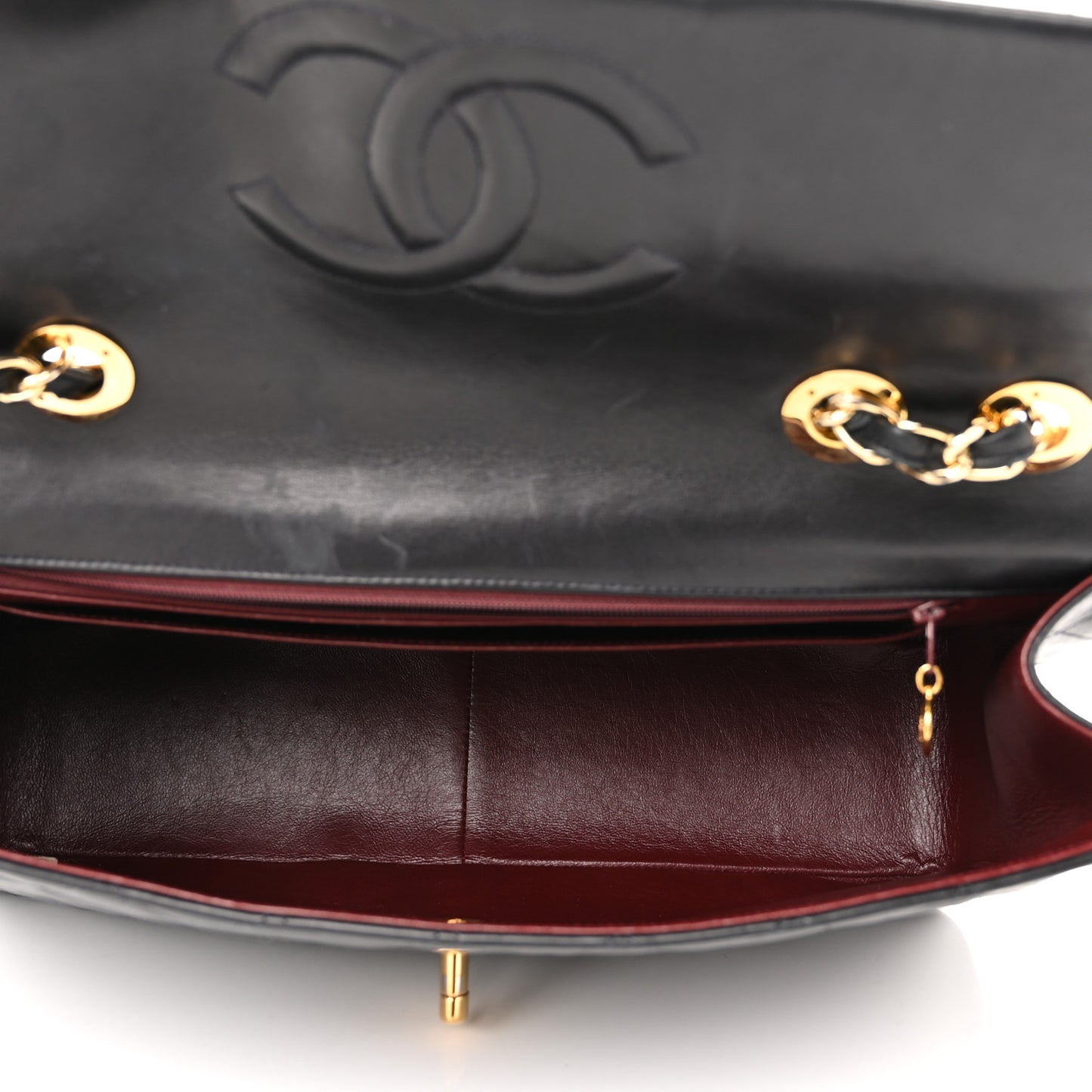 Lambskin Quilted XL Jumbo Single Flap Black