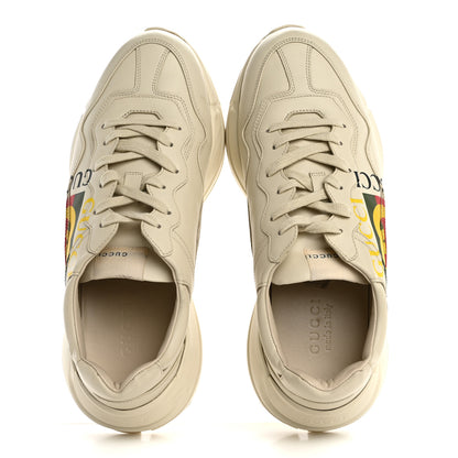 Gucci Calfskin Interlocking G Logo Mens Rhyton Sneakers 10 Ivory 2 of 13