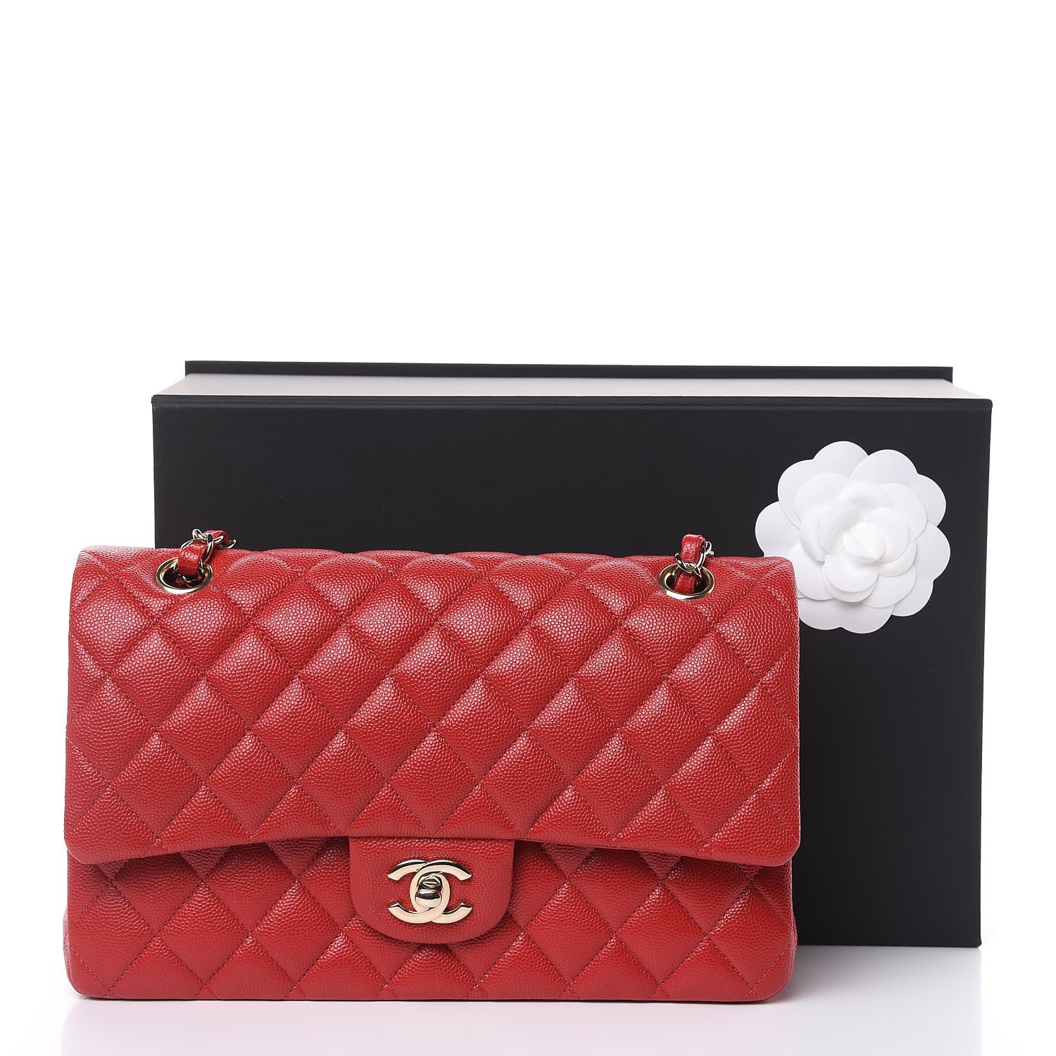 Chanel Caviar Quilted Medium Double Flap Red 11 of 11