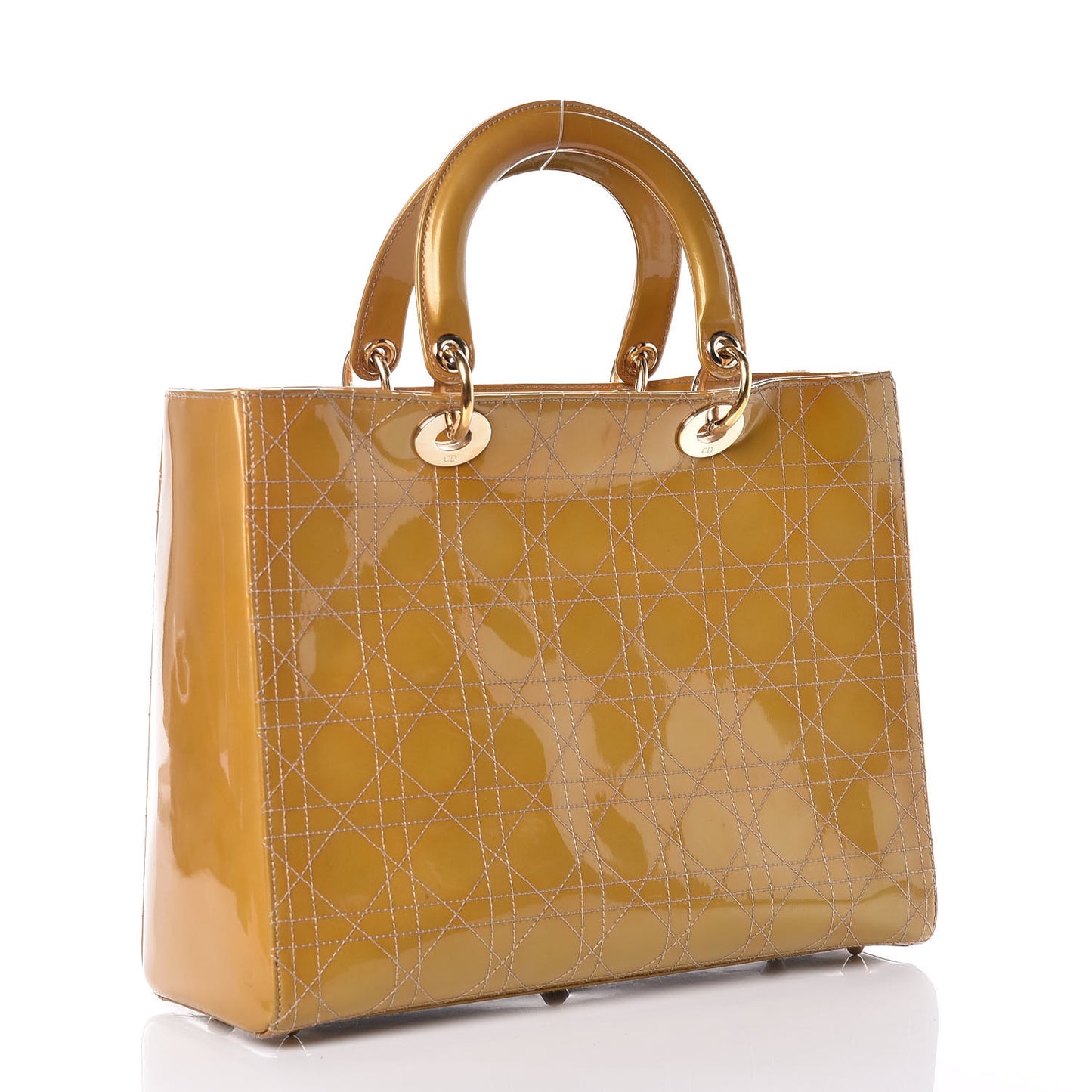 Patent Cannage Large Lady Dior Beige