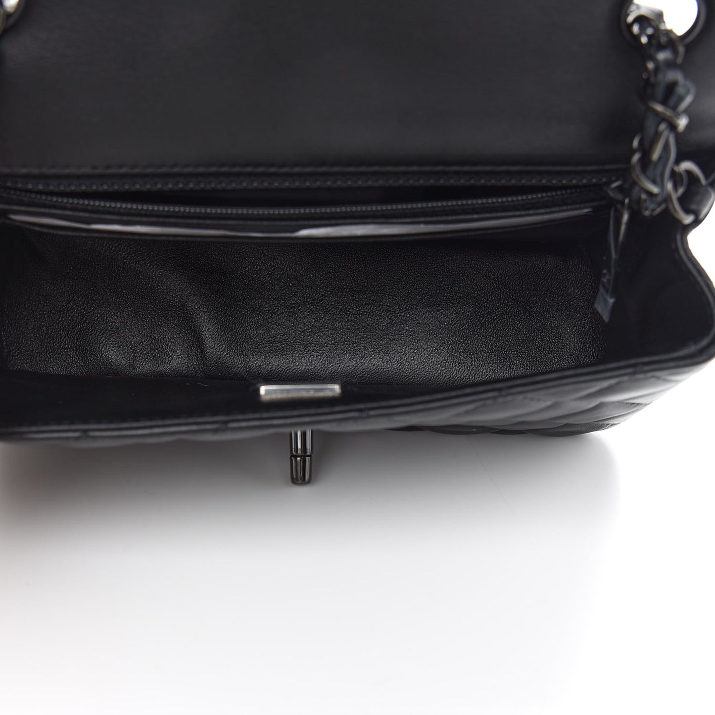 Lambskin Quilted Mini Rectangular Flap So Black